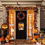 Paready ハロウィン タペストリー 壁掛け おしゃれ 飾り付け 玄関 飾り 背景 デコレーション 装飾 Happy Halloween パーティー ハロウィングッズ 窓 壁 部屋 インテリア かぼちゃ オレンジ 30*180cm