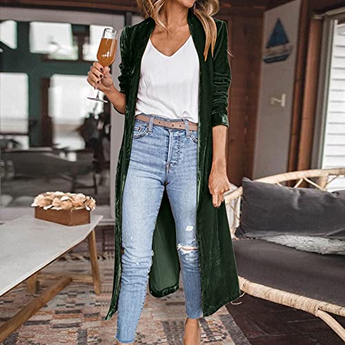 Casual Work Sweaters Women Fashion Casual Coat Velvet Loose Elastic Coat Long Outwear Coat Long Casual Coat Cardigan Pocket Solid Coat Sunflower Cardigan Women - Afbeelding 3