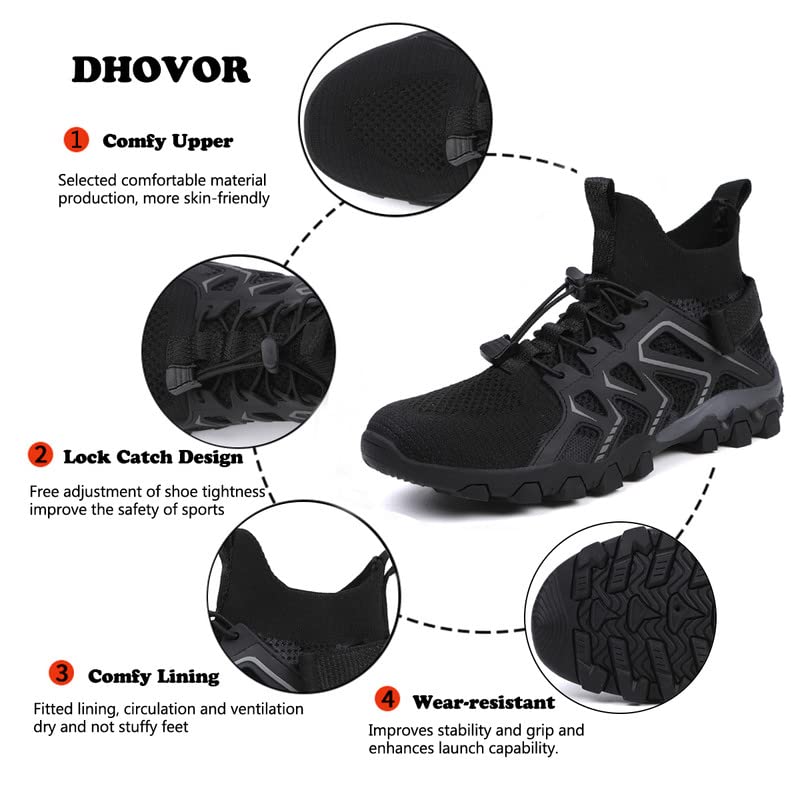 Mens Water Shoes Breathable Hiking Water Shoes Quick Drying Sports Aqua Barefoot Shoes Anti-Slip Climbing Shoes Outdoor Fishing Shoes2
