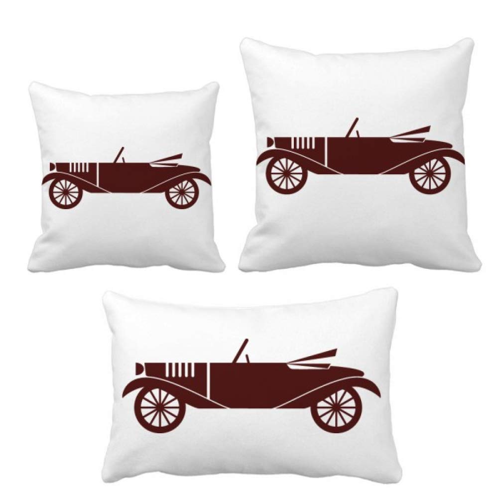 Housse de coussin géométrique voitures marron déco lit