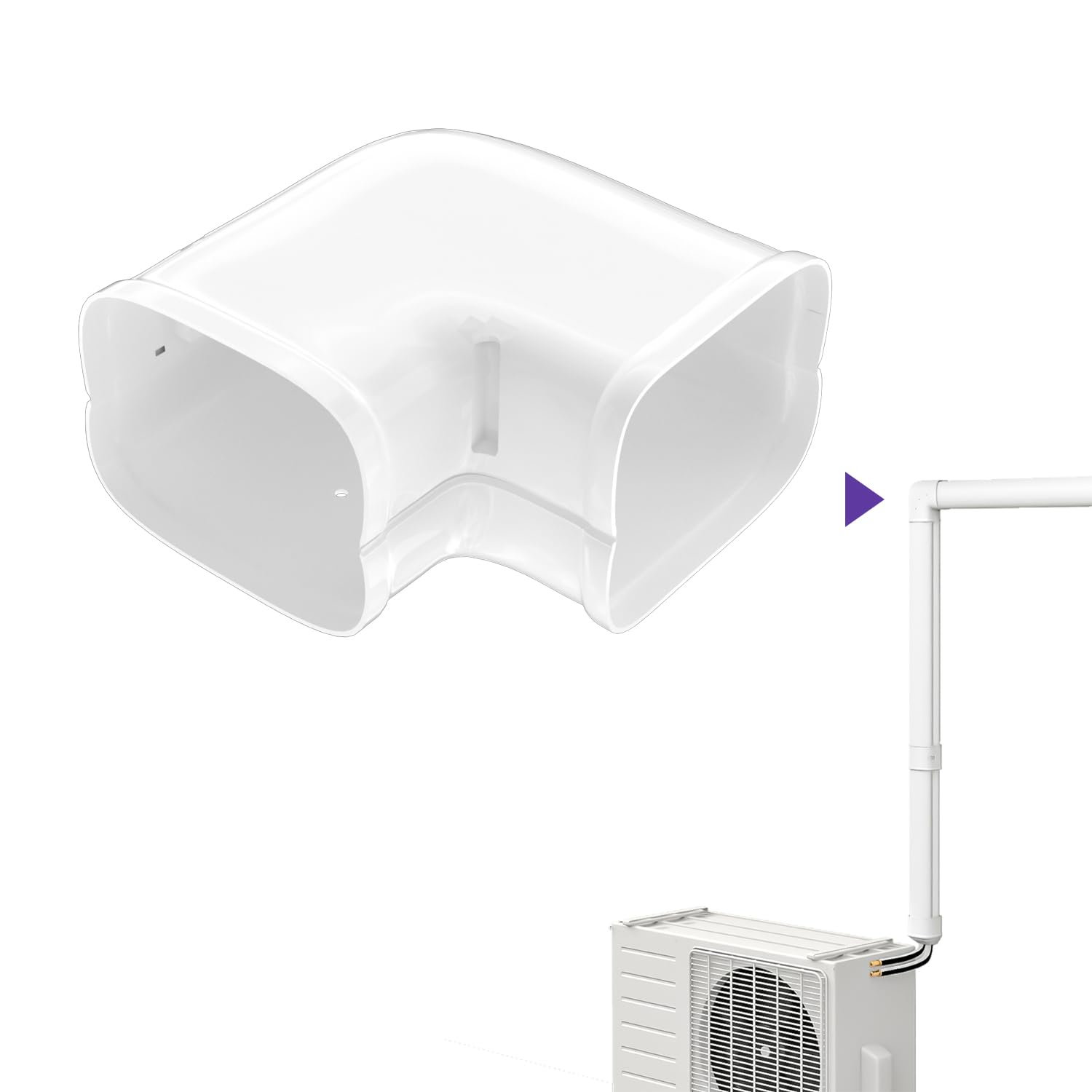 3'' Width Flat Elbow, Mini-split Line Set Cover Accessories for Mini Split AC & Central AC