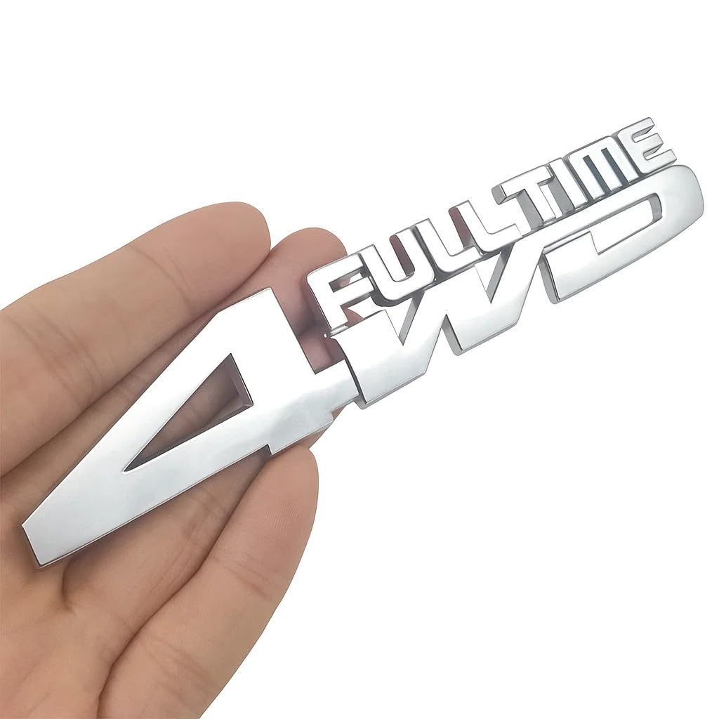 Full Time 4WD 3D Metal Sticker for Rangee-Roaver Evoque All 2018 Onwards Models of Land- Rover Car 4 Wheel Drive Logo Badges for All Cars & Trucks - Chrome (15.4CM x 2.6CM)