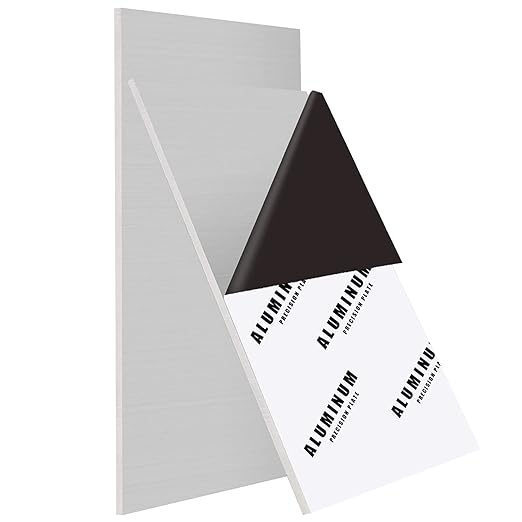 2Pack Aluminum Sheet & Plates 6 x 12 x 1/8 Inch, 6061 Heavy Duty Aluminum Sheets with Protective Film, 3MM Thick Flat Plain Panel Sheet for Crafting Structural Framing Base Plate