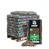GALAMIO Kiefernrinde Kiefernmulch Rindenmulch Rinde Mulch Garten Dekor Pinus Sylvestris Natur Wald Kiefer Mix 5-60mm 60l x 26 Sack (1560l) / 1 Palette Paligo