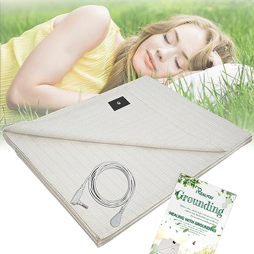 TALC Talc Grounding Mat, 25x52 Inch White Sheet for Twin/Single Mattress, Silver Fibers, Grounding Sheet for Better Sleep & More Energy
