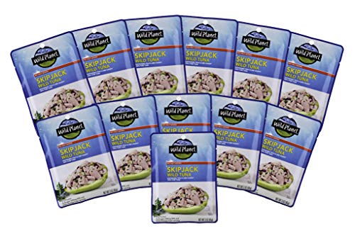 Wild Planet Skipjack Wild Tuna, No Salt Added, Pouch, Keto And Paleo, 3Rd Party Mercury Tested, (Pack Of 12), 3 Ounce #TOP15