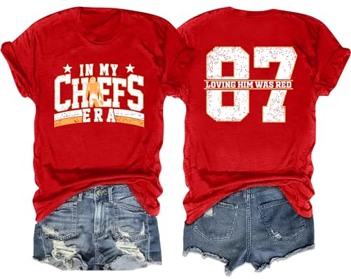 Football Shirt for Women: Game Day Tshirt Heart Love Rugby Team Shirts Team Fans Tee Tops