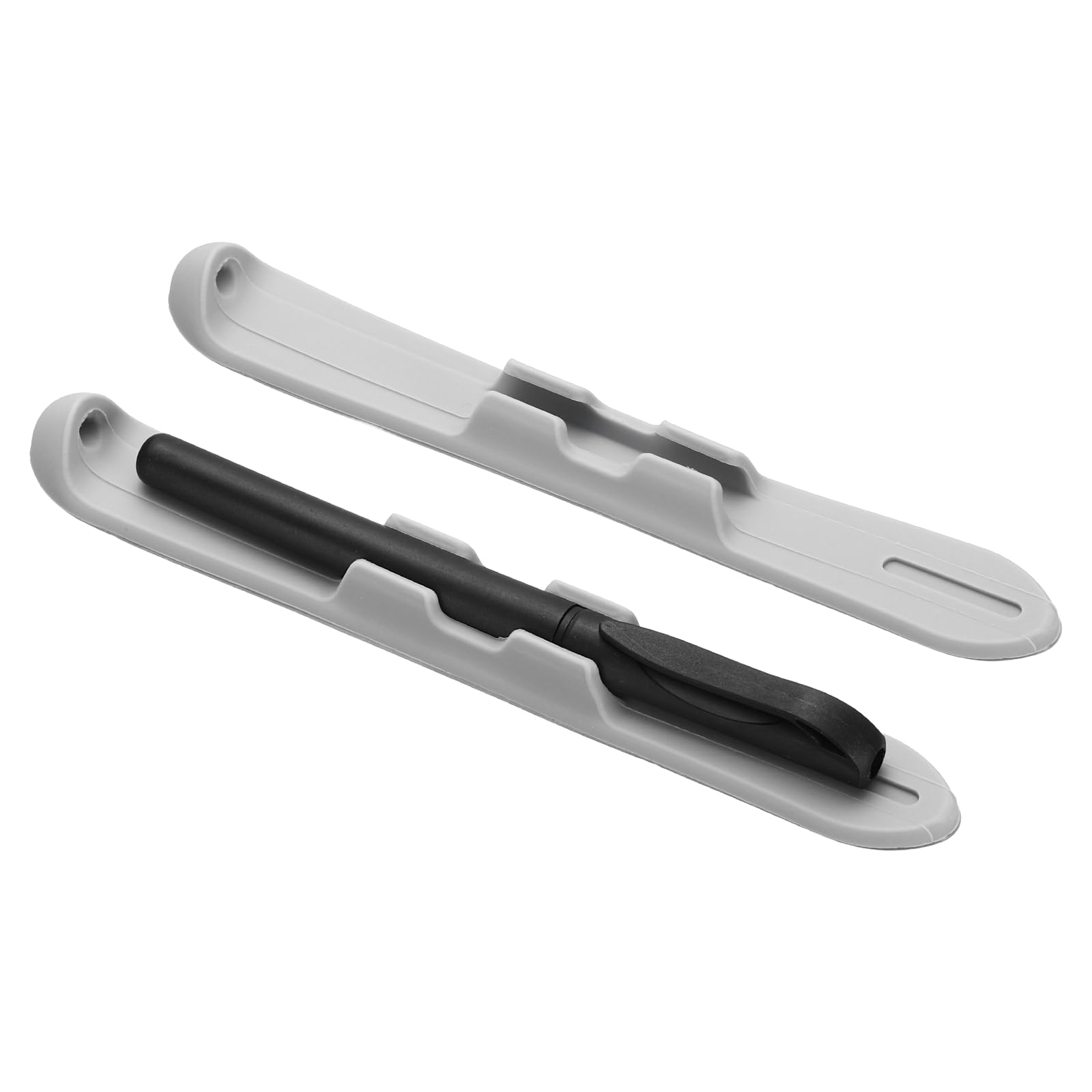 PATIKIL 2 Pcs 6.9'' Silicone Pencil Holder with Strong Adhesive Slim Grip Sleeve for stylus 1st 2nd Generation Air Pro Mini Tablets, Grey