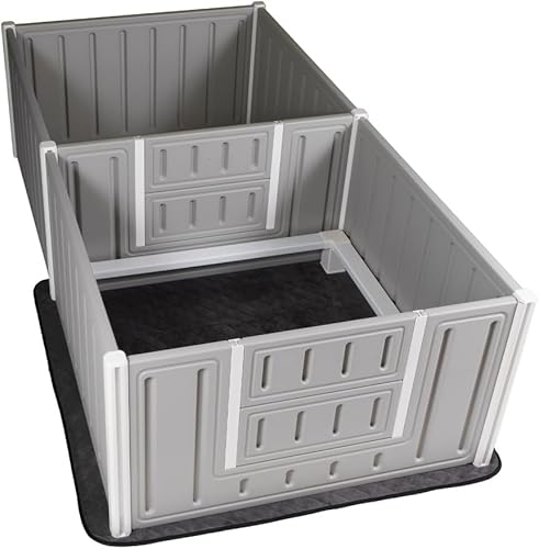 Artemis Whelping Caja para perro, 22 pulgadas de alto (más 40 x 80 pulgadas con rieles escalonados, gris) disponible en Yaxa Colombia