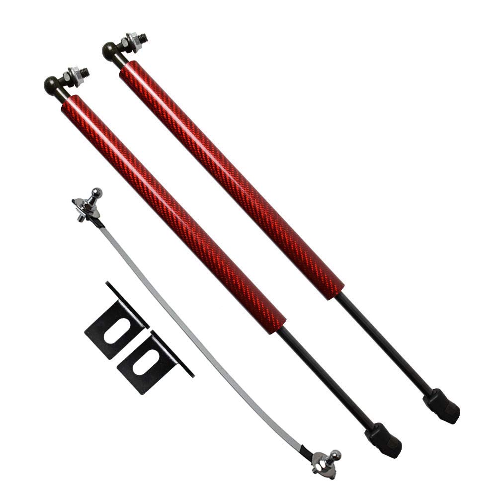 TSUBASA Lift Supports Struts for Honda Accord MK10 2018-2022 Front Bonnet Hood Modify Carbon Fiber Gas Charged Shock Dampers Spring Bar (2 PCS) (red Carbon Fiber)