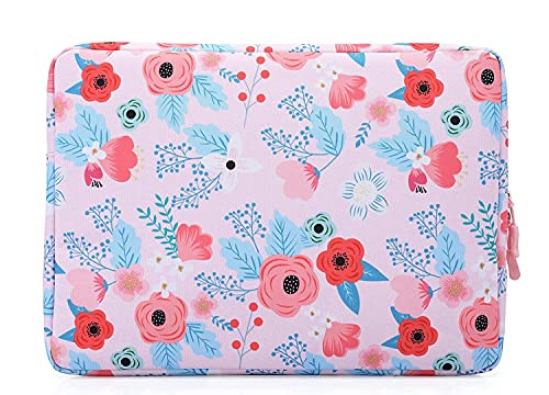 Image of MOCA 360 Laptop Sleeve Case Bag Shockproof Water Resistant Slim Protective Carry Cover with Soft Padded Fabric for Office Travel (Spring Pink, 15.6 inch Laptop)