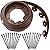 20 Ft Landscape Edging Kit, Brown Garden Edging Border with 20 Edging Plastic Stakes, Landscaping Edging Roll for Flower Bed Lawn Driveway Yard