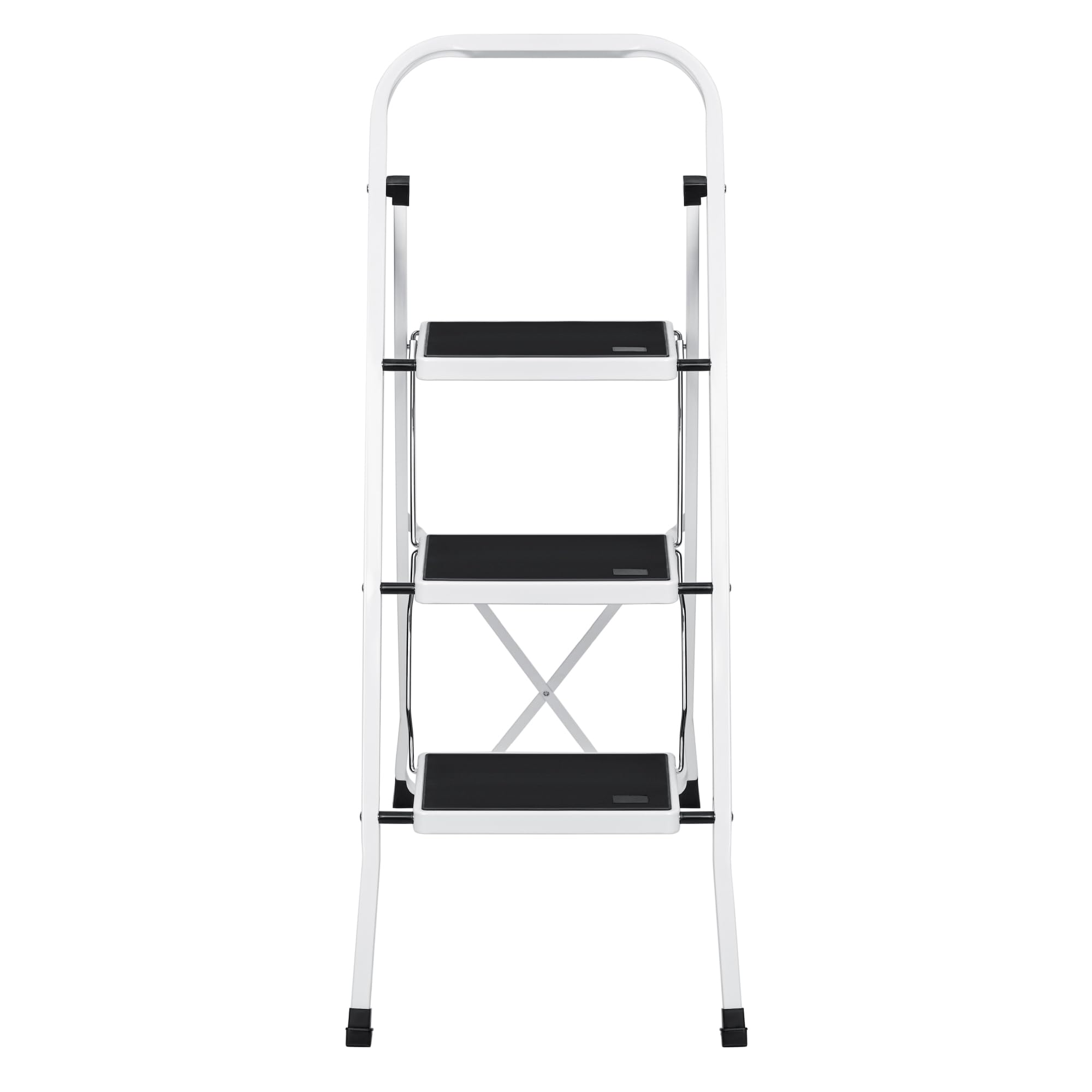 Escalera Plegable de 3 peldaños con Estructura de Acero | Taburete Multifuncional con Superficie Antideslizante y Base Estable | Ligera, portátil y Segura para hogar, Oficina y tareas domésticas — view 6