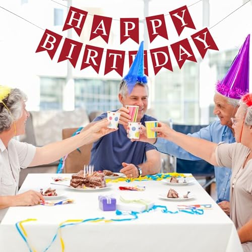 Image of Happy Birthday Banner Birthday Party Supplies (Red)