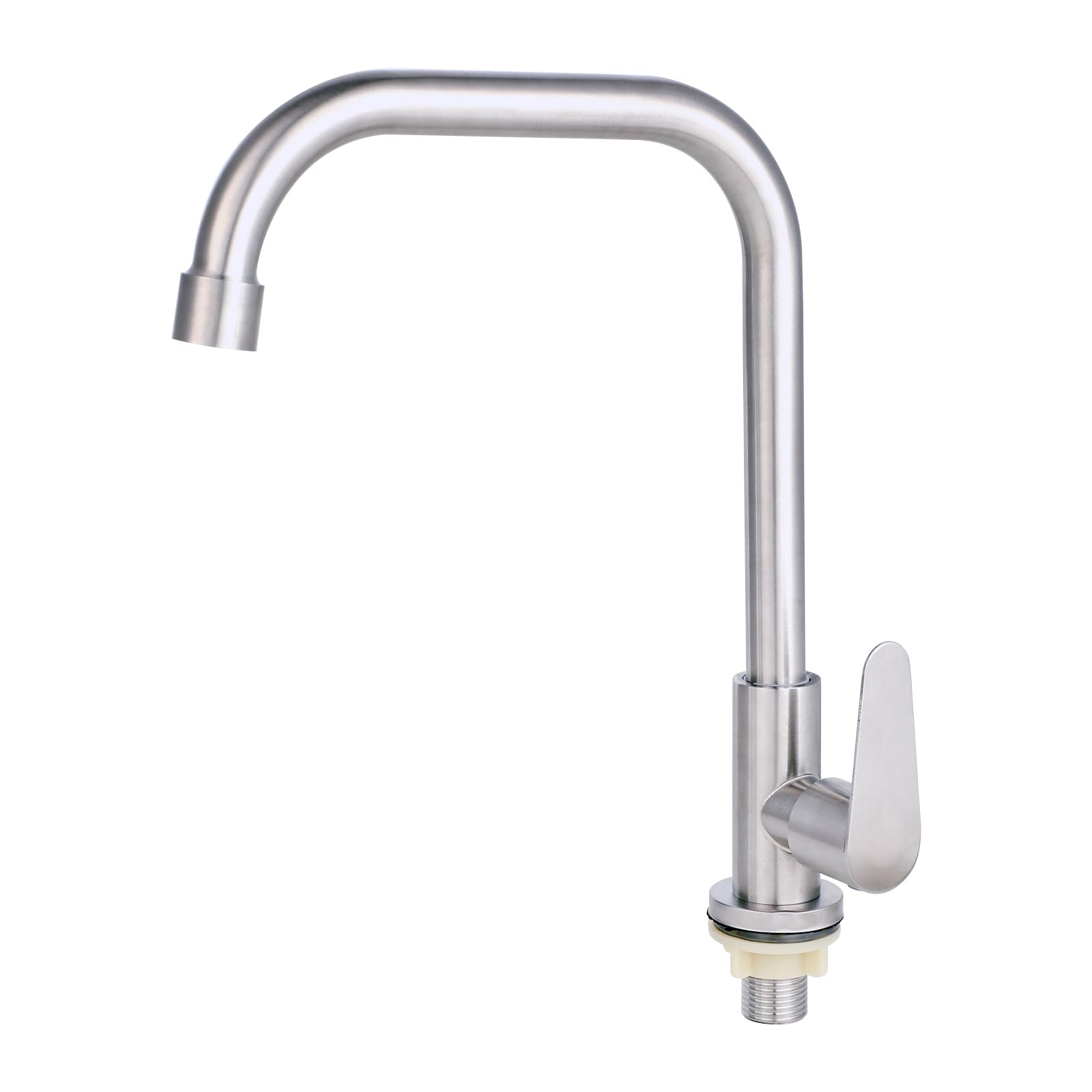 Grifo Cocina - Grifo Solo Agua Fría, Acero Inoxidable 304, Giratorio 360°, con Monomando, Ideal para Fregadero, Cocina o Lavadero(Adecuado para poros de 2,1-4,0 cm)