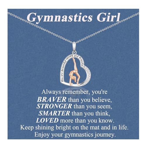 Gymnastics Gifts for Girls Gymnastics Necklace Sport Gifts Jewelry for Gymnast Women for Birthday, Graduation, Christmas