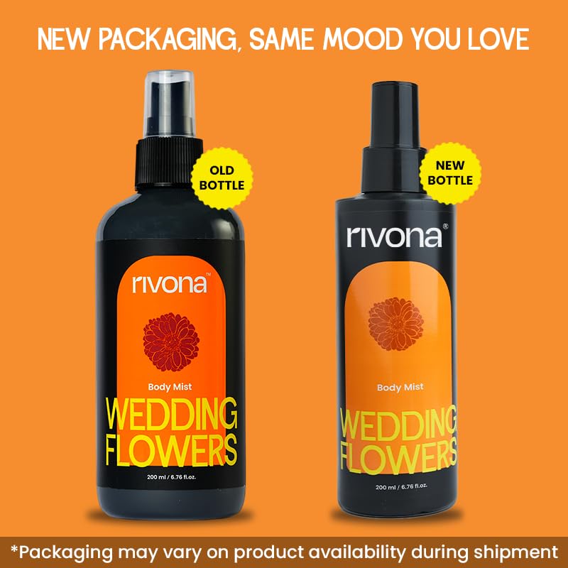 Image of Rivona Wedding Flowers Body Mist | Indian Floral Body Spray for Women | Jasmine, Tuberose & Sandalwood | Long Lasting, Skin-Friendly Fragrance | 200ml