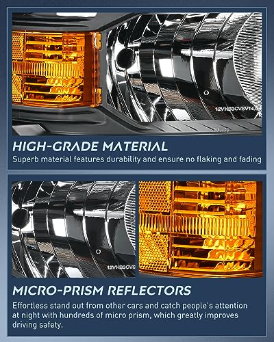 Image of Nilight Headlight Assembly for 2014 2015 Chevy Silverado 1500 Pickup Truck