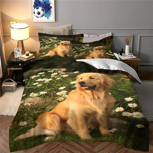 Housse de couette microfibre hypoallergénique imprimé 3D chien - 6