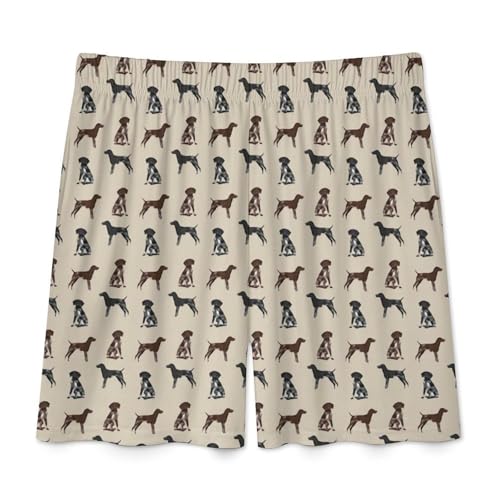 German Shorthaired Pointer Dogs Men's Satin Pajama Boxer Shorts Silk Feeling Lounge Sleep Underwear4