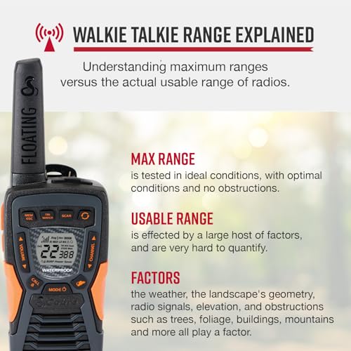 Image of Cobra ACXT1037R FLT Floating Walkie Talkie - Waterproof, Rechargeable, Long Range up to 37-Mile Two Way Radio with NOAA Weather Alert & VOX, (1 Pack)
