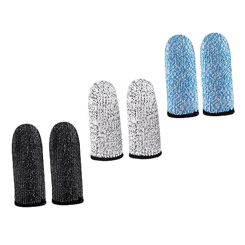 PRETYZOOM 3Pairs Cut Resistant Finger Protection Sleeves Reusable Cut Finger Covers Breathable Comfortable for and Sculpting Grey