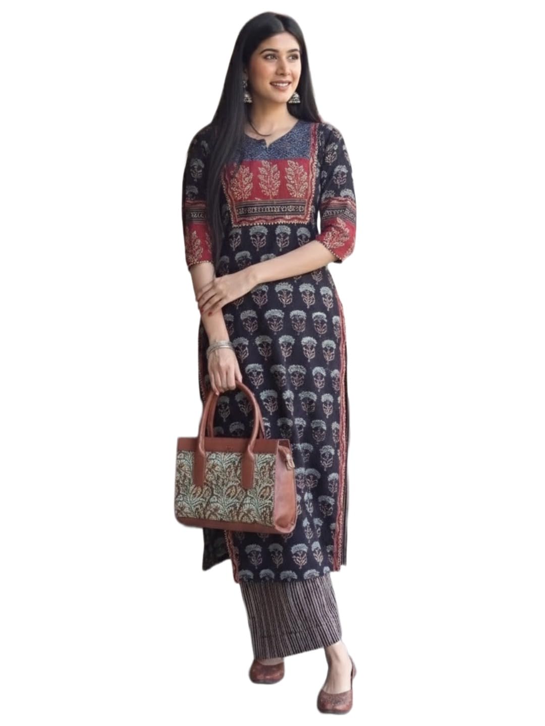 anni designer Women's Viscose Straight Embroidered Kurta | Ethnic Indian Traditional Dress | 3/4 Sleeve Kurti | Festive Office Casual Daily | Long Tunic Top for Women-picture-54