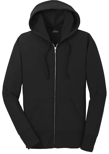 Joe's USA Ladies Core Fleece Full-Zip Hooded Sweatshirts in Sizes: XS-4XL - Medium - Jet Black