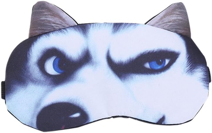 Cute 3D Animal Sleep Mask Cat Dog Eye Mask Eyeshade for Kids Girls Women Adults (Husky)