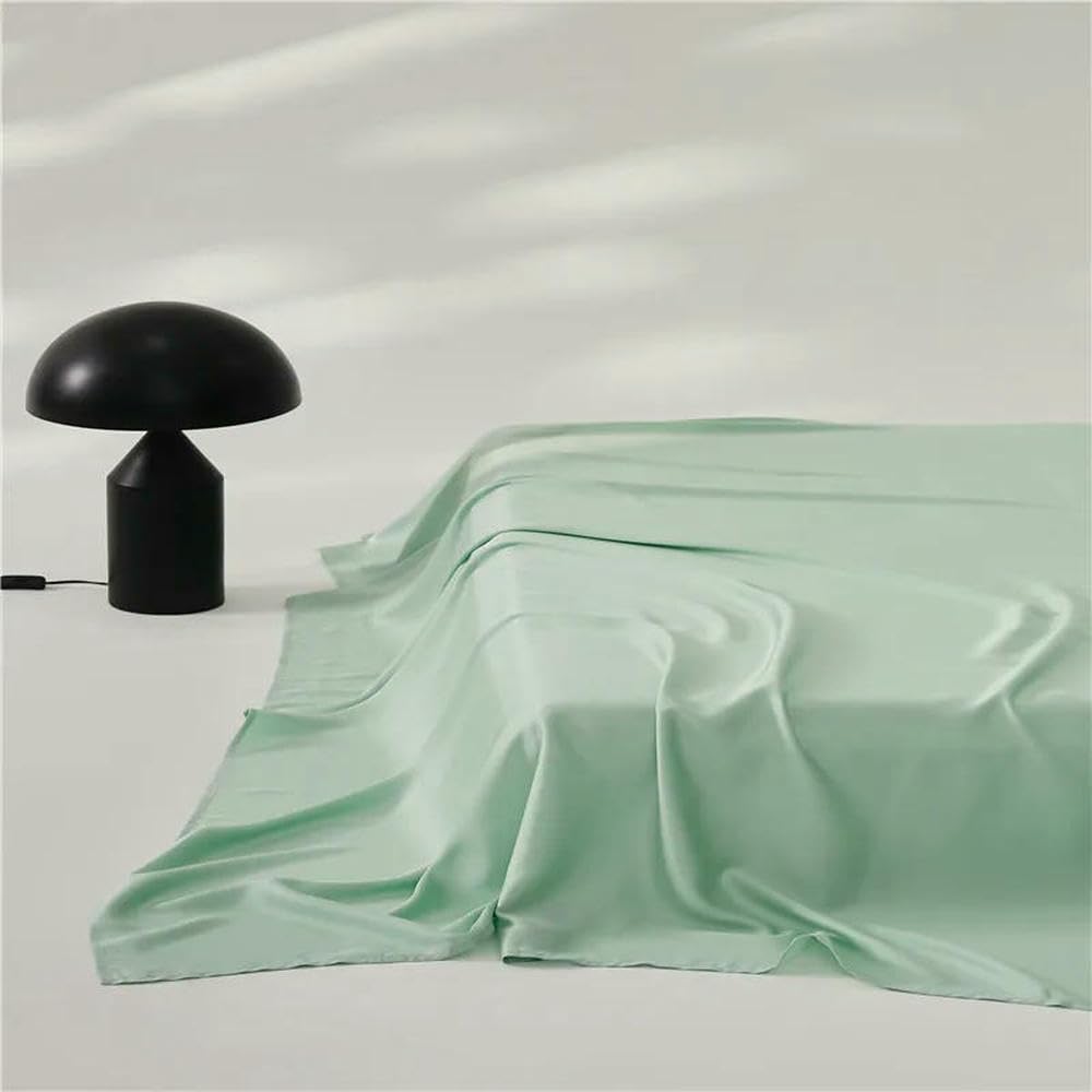 Sábana Plana de Lujo de Lyocell para Cama Individual o Doble, sábana Suave y Sedosa, Ropa de Cama Gris, Transpirable y refrescante para el Verano.