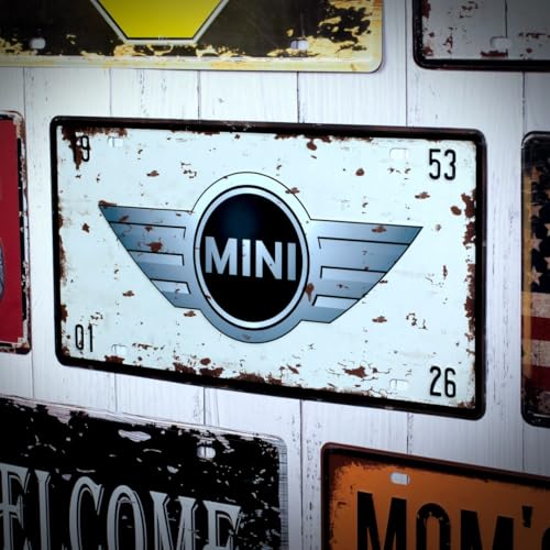 Image of Eazywagon inchMini cooper 1953 inch Vintage Retro Metal Signs - License Wall Plate, Car Tag - Ideal for Cafe, Restaurant, Shop, Home, Hotel, Club, Office, Living Area - Design Plaque