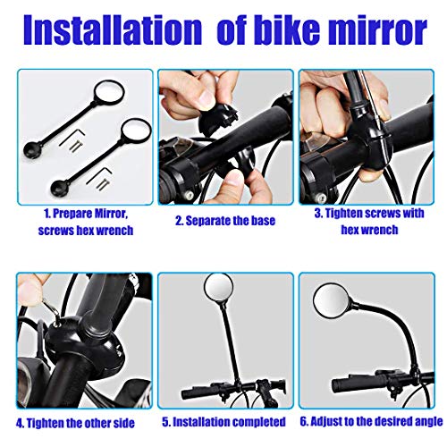 image for Oriflame Bike Mirror, Bicycle Wide Angle Rear View Safe Mirrors, Handl