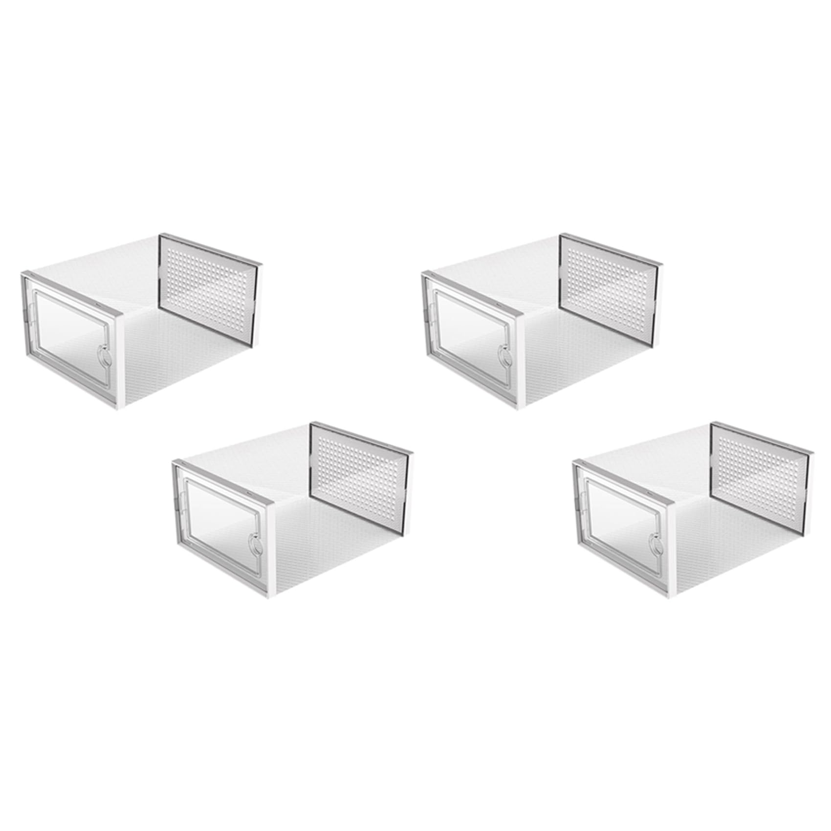 Cajas de almacenamiento de zapatos organizadores apilables de plastico duro con frontal claro