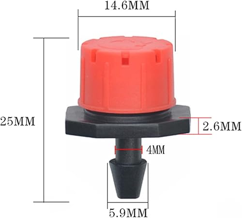 Miniatura 9 de 50 emisores de goteo para tubos de riego por goteo de 14 pulgadas, goteros de flujo de agua ajustables de 360 grados en estaca de flecha de 5