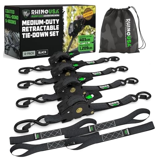 Rhino USA Retractable Ratchet Straps