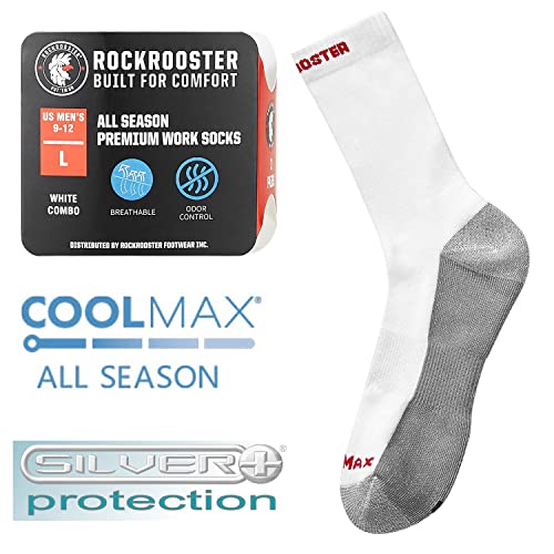 ROCKROOSTER Men's All Season COOLMAX Moisture Wicking Premium Work Socks (3 Pairs / 9 Pairs)4