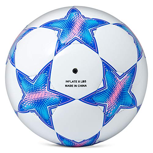 Runleaps Soccer Ball Size 3 For Kids, Ball Toys With Star Pattern Official Size Soccer Balls For Training, Playing, Boys, Girls, Toddlers( Blue ) #TOP2