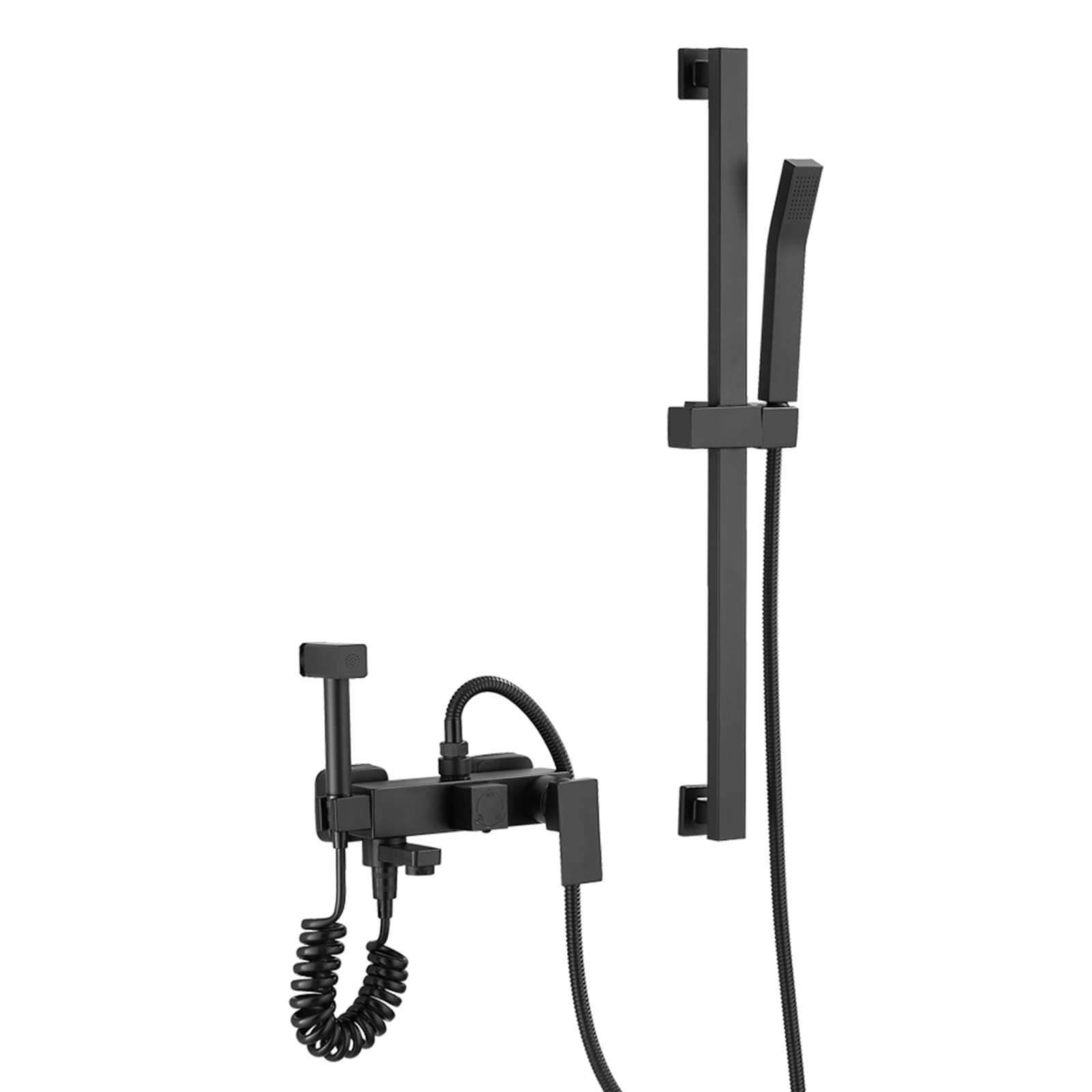 VDOQTLJT Bathtub Faucet with Handheld Shower Black Brass Bath Mixer Cold and Hot Water Spray Gun Multifunctional Bathroom