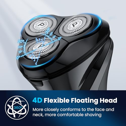 Image of Phisco Electric Razor for Men Cordless: Upgraded Rechargeable IPX7 Waterproof Shaver, Perfect for Men with Sensitive Skin and Travelers, Wet /Dry Shaving and Shower Use, Pop-Up Trimmer