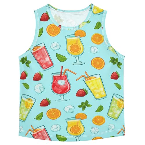 Strawberry Orange Juice Boys Tank Tops Quik Dry Toddler Tank Top Undershirts T-Shirts for Boys,3T