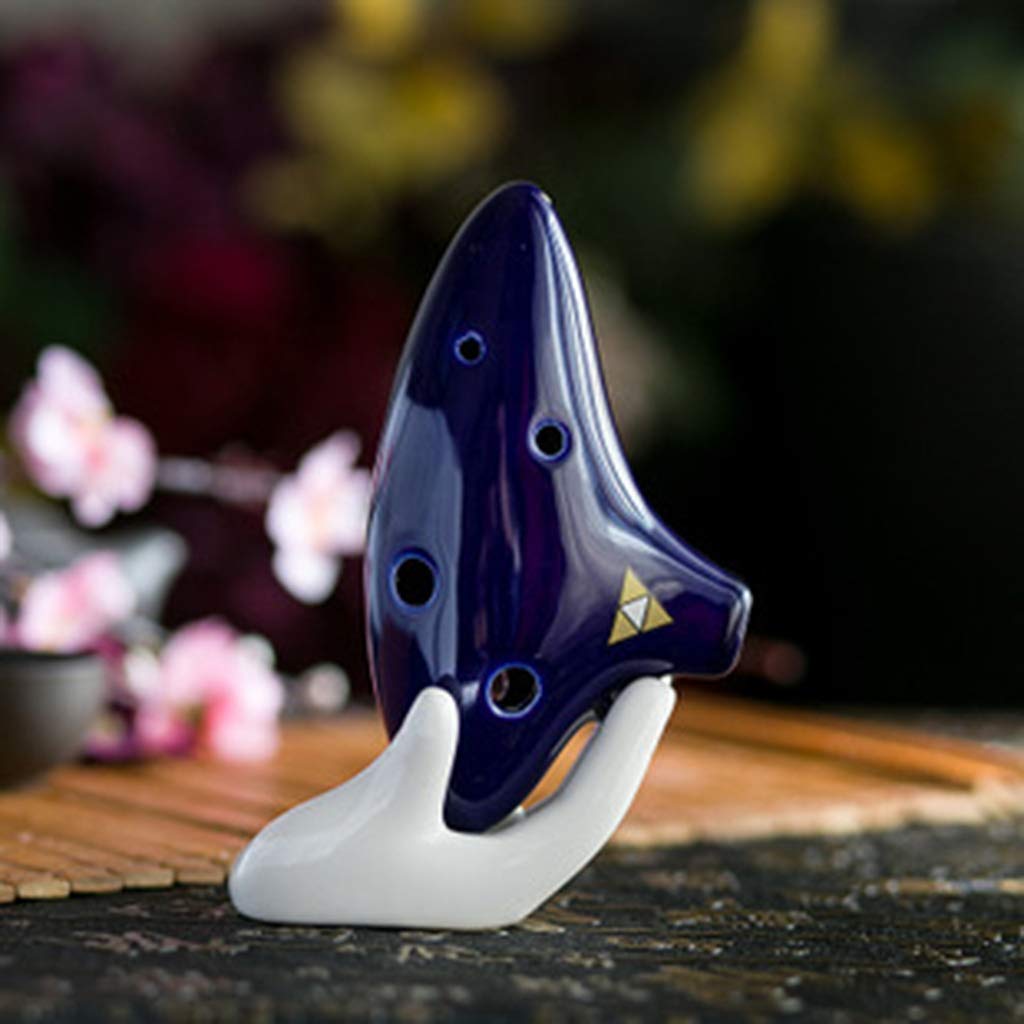 Ocarina, Base en céramique Blanche de Support de Main de collecteur d'Ocarina 6/12 Trous pour Les mélomanes