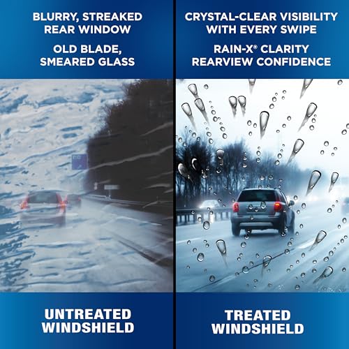 Image of Rain-X 850210 RearView Wiper Blade 10 inch, OEM Replacement Rear Windshield Wiper, Interchangeable Adapter for Easy Installation, All-Weather & All-Season Performance, Composite