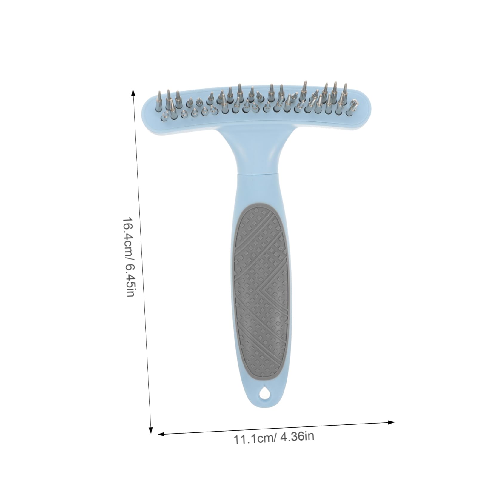 Happyyami Pet Cleaning Brush Double Row Pin Rake Comb Comfortable to Clean Long-lasting Dog Grooming Tool