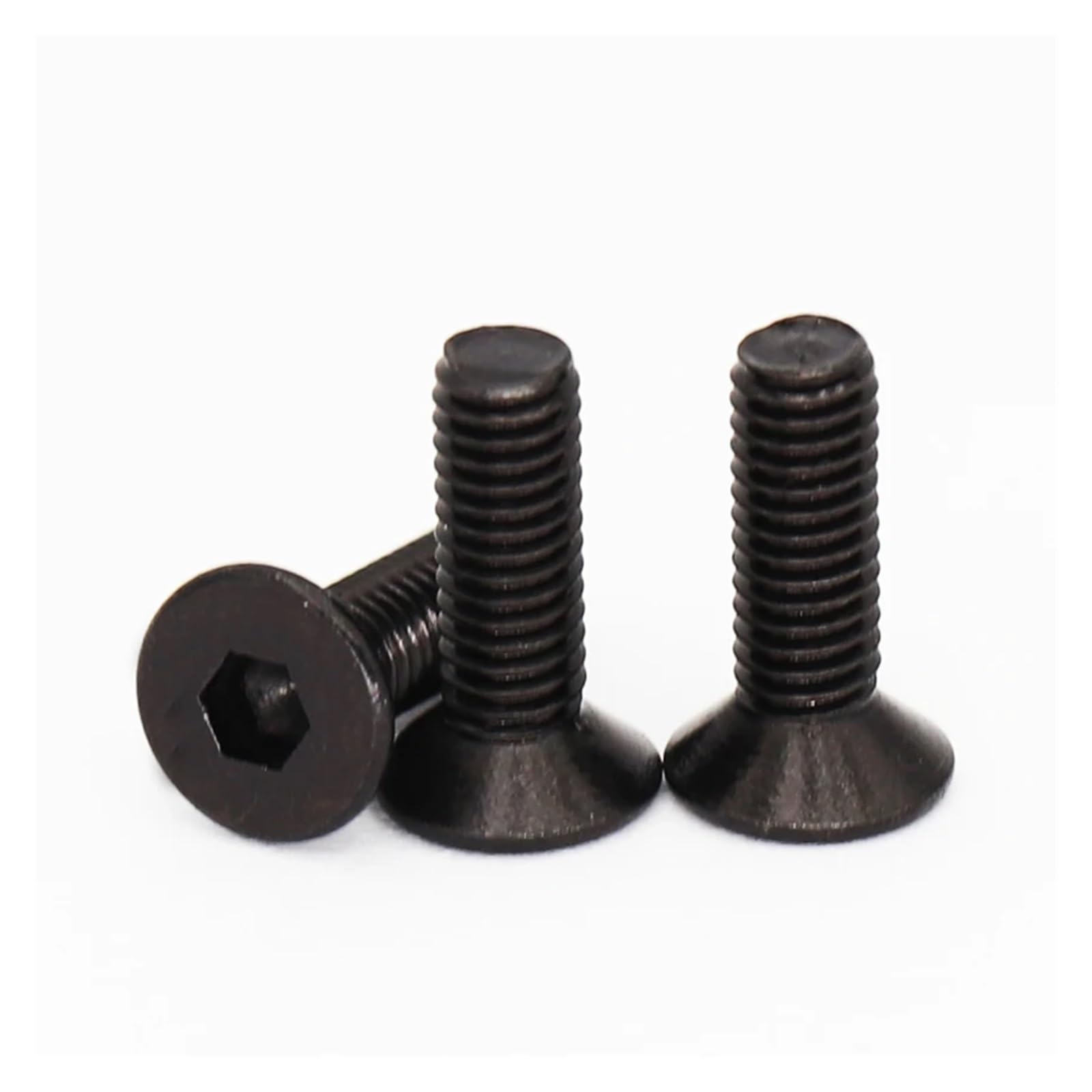 50/100 Uds M5 M6 6/8/10/20/25/30/40/50/55/60mm Negro 10,9 Grado Acero DIN7991 Hexágono Plano CSK Tornillo De Cabeza Avellanada(M6x55 (1.0mm Pitch),100PCS)