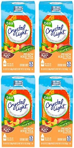 Crystal Light On The Go Peach Tea, 10-Count Boxes (Pack of 4)