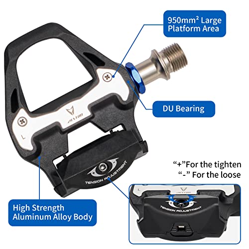 Alston Clipless Road Bicycle Pedals Sealed Compatible With Shimano Spd-Sl Cleats Set For Outdoor Indoor Cycling & Replacement Mountain Bike Easy Clip In 9/16"… #TOP2