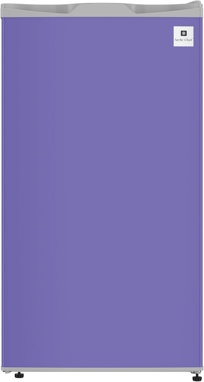 ARCTIC CHEF Mini Refrigerator-Freezer Compartment-Adjustable Thermostat Control-Reversible Doors-Ideal for Dorm, Office, RV, Garage, Apartment-PURPLE, 3.2 CU.FT