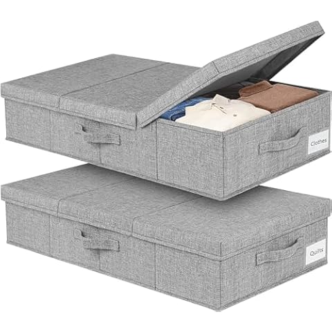 mepure 2 Pack 48L Underbed Storage Boxes Cover