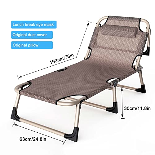Tumbona cama de camping plegable portátil con cojín de algodón y respaldo ajustable 3