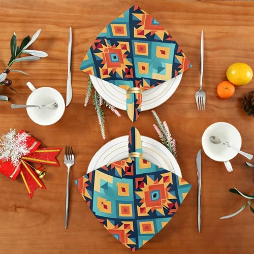 Servilletas de Tela Boho Mandala Azul 20x20 Pulg 6un miniatura 5